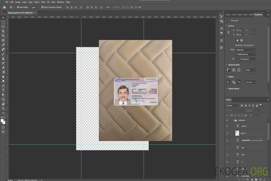 Permis de séjour en Allemagne 2011-pres, version 2 photolook FRONT template